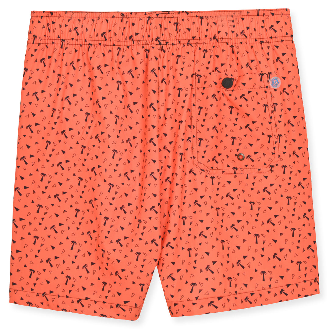 Burnt Orange Abstract Palms Swim Trunk Mr. Swim Mr. Apparel Group